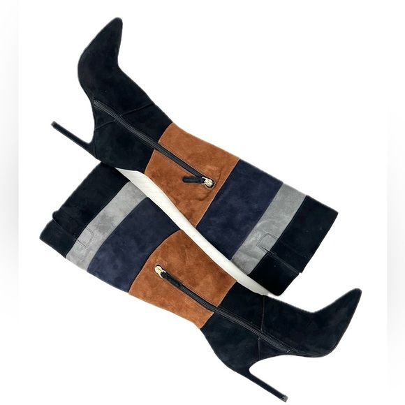 Nine West Toprank Colorblock Suede Boots - Size 5 - Picture 8 of 16